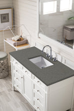Load image into Gallery viewer, Brittany 48&quot; Bright White Single Vanity w/ 3 CM Grey Expo Quartz Top James Martin Vanities