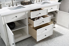 Load image into Gallery viewer, Savannah 72&quot; Bright White Double Vanity w/ 3 CM Arctic Fall Solid Surface Top James Martin