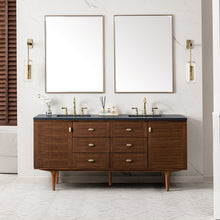 Load image into Gallery viewer, Bathroom Vanities Outlet Atlanta Renovate for LessAmberly 72&quot; Double Vanity, Mid-Century Walnut w/ 3CM Charcoal Soapstone Top