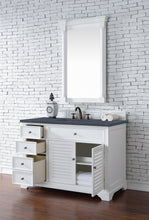 Load image into Gallery viewer, Bathroom Vanities Outlet Atlanta Renovate for LessSavannah 48&quot; Single Vanity Cabinet, Bright White, w/ 3 CM Charcoal Soapstone Quartz Top
