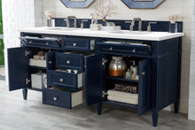 Load image into Gallery viewer, Bathroom Vanities Outlet Atlanta Renovate for LessBrittany 72&quot; Victory Blue Double Vanity w/ 3 CM Classic White Quartz Top