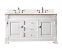 Load image into Gallery viewer, Brookfield 60&quot; Double Vanity, Bright White w/ 3 CM Arctic Fall Solid Surface Top James Martin Vanities