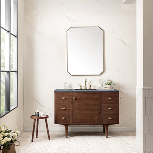 Bathroom Vanities Outlet Atlanta Renovate for LessAmberly 48" Single Vanity, Mid-Century Walnut w/ 3CM Charcoal Soapstone Top