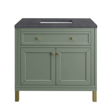 Load image into Gallery viewer, Chicago 36&quot; Single Vanity, Smokey Celadon w/ 3CM Charcoal Soapstone Top James Martin Vanities