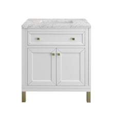 Load image into Gallery viewer, Chicago 30&quot; Single Vanity, Glossy White w/ 3CM Eternal Jasmine Pearl Top James Martin Vanities