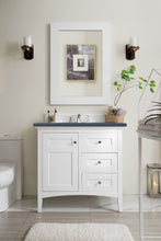 Load image into Gallery viewer, Palisades 36&quot; Single Vanity, Bright White, w/ 3 CM Charcoal Soapstone Quartz Top James Martin Vanities