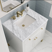 Load image into Gallery viewer, Bathroom Vanities Outlet Atlanta Renovate for LessChicago 30&quot; Single Vanity, Glossy White w/ 3CM Carrara Marble Top
