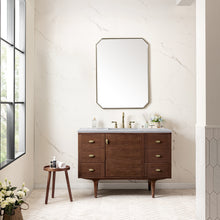 Load image into Gallery viewer, Amberly 48&quot; Single Vanity, Mid-Century Walnut w/ 3CM Arctic Fall Top James Martin Vanities