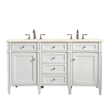 Load image into Gallery viewer, Brittany 60&quot; Bright White Double Vanity w/ 3 CM Eternal Marfil Quartz Top James Martin Vanities