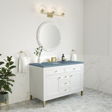 Load image into Gallery viewer, Chicago 48&quot; Single Vanity, Glossy White w/ 3CM Cala Blue Top James Martin Vanities