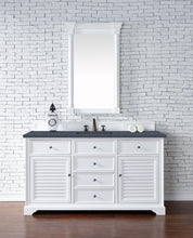 Load image into Gallery viewer, Savannah 60&quot; Single Vanity Cabinet, Bright White, w/ 3 CM Charcoal Soapstone Quartz Top James Martin Vanities