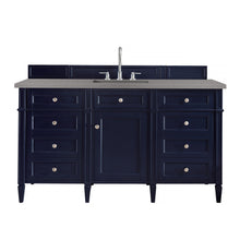Load image into Gallery viewer, Brittany 60&quot; Victory Blue Single Vanity w/ 3 CM Grey Expo Quartz Top James Martin Vanities