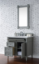 Load image into Gallery viewer, Bathroom Vanities Outlet Atlanta Renovate for LessBrittany 36&quot; Urban Gray Single Vanity w/ 3 CM Carrara Marble Top