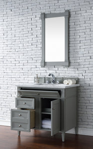Bathroom Vanities Outlet Atlanta Renovate for LessBrittany 36" Urban Gray Single Vanity w/ 3 CM Carrara Marble Top