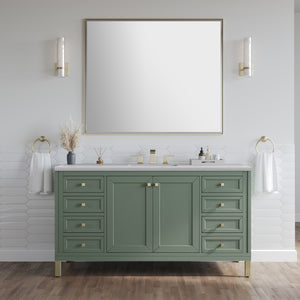 Bathroom Vanities Outlet Atlanta Renovate for LessChicago 60" Single Vanity, Smokey Celadon w/ 3CM Arctic Fall Top