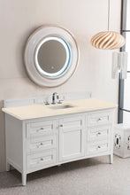 Load image into Gallery viewer, Palisades 60&quot; Single Vanity, Bright White, w/ 3 CM Eternal Marfil Quartz Top James Martin Vanities