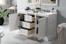 Load image into Gallery viewer, Bathroom Vanities Outlet Atlanta Renovate for LessDe Soto 60&quot; Double Vanity, Bright White w/ 3 CM Arctic Fall Solid Surface Top