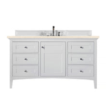 Load image into Gallery viewer, Palisades 60&quot; Single Vanity, Bright White, w/ 3 CM Eternal Marfil Quartz Top James Martin Vanities