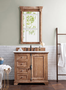Providence 36" Driftwood Single Vanity w/ 3 CM Arctic Fall Solid Surface Top James Martin Vanities