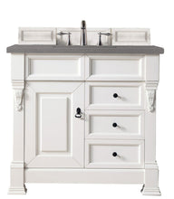 Load image into Gallery viewer, Brookfield 36&quot; Single Vanity, Bright White w/ 3 CM Grey Expo Quartz Top James Martin Vanities