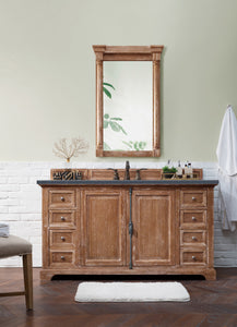 Providence 60" Single Vanity Cabinet, Driftwood, w/ 3 CM Charcoal Soapstone Quartz Top James Martin Vanities