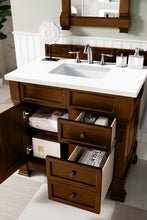 Load image into Gallery viewer, Brookfield 36&quot; Country Oak Single Vanity  w/ 3 CM Classic White Quartz Top James Martin