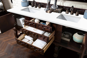 Bathroom Vanities Outlet Atlanta Renovate for LessBalmoral 72" Double Vanity Cabinet, Antique Walnut, w/ 3 CM White Zeus Quartz Top