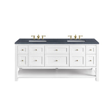 Load image into Gallery viewer, Breckenridge 72&quot; Double Vanity, Bright White w/ 3CM Charcoal Soapstone Top James Martin Vanities
