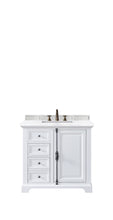 Load image into Gallery viewer, Providence 36&quot; Bright White Single Vanity w/ 3 CM Arctic Fall Solid Surface Top James Martin