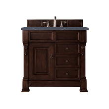 Load image into Gallery viewer, Brookfield 36&quot; Single Vanity, Burnished Mahogany w/ 3 CM Charcoal Soapstone Quartz Top James Martin Vanities