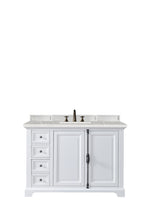 Load image into Gallery viewer, Providence 48&quot; Single Vanity Cabinet, Bright White, w/ 3 CM Eternal Serena Quartz Top James Martin Vanities