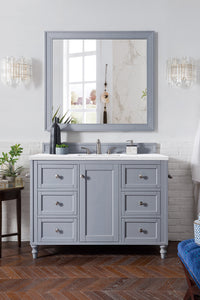 Copper Cove Encore 48" Single Vanity, Silver Gray w/ 3 CM Arctic Fall Solid Surface Top James Martin Vanities