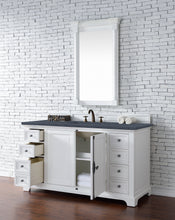 Load image into Gallery viewer, Providence 60&quot; Single Vanity Cabinet, Bright White, w/ 3 CM Charcoal Soapstone Quartz Top James Martin