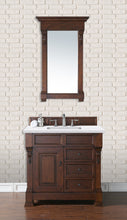 Load image into Gallery viewer, Brookfield 36&quot; Single Vanity, Warm Cherry w/ 3 CM Arctic Fall Solid Surface Top James Martin Vanities