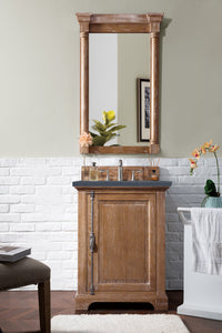 Providence 26" Single Vanity Cabinet, Driftwood, w/ 3 CM Charcoal Soapstone Quartz Top James Martin Vanities