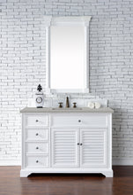 Load image into Gallery viewer, Savannah 48&quot; Single Vanity Cabinet, Bright White, w/ 3 CM Eternal Serena Quartz Top James Martin Vanities