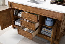 Load image into Gallery viewer, Brookfield 60&quot; Single Vanity, Country Oak w/ 3 CM Classic White Quartz Top James Martin Vanities