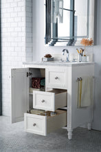 Load image into Gallery viewer, Bathroom Vanities Outlet Atlanta Renovate for LessCopper Cove Encore 30&quot; Single Vanity, Bright White w/ 3 CM Carrara Marble Top