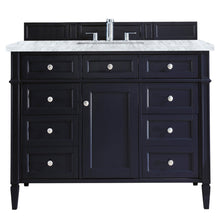 Load image into Gallery viewer, Brittany 48&quot; Victory Blue Single Vanity w/ 3 CM Carrara Marble Top James Martin Vanities