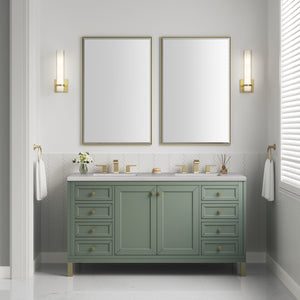 Bathroom Vanities Outlet Atlanta Renovate for LessChicago 60" Double Vanity, Smokey Celadon w/ 3CM Eternal Serena Top