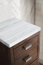 Load image into Gallery viewer, Bathroom Vanities Outlet Atlanta Renovate for LessAddison 15&quot;  Base Cabinet w/ Drawers, Mid Century Acacia w/ 3 CM Arctic Fall Solid Surface Top