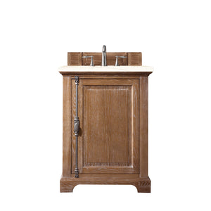 Providence 26" Single Vanity Cabinet, Driftwood, w/ 3 CM Eternal Marfil Quartz Top James Martin Vanities