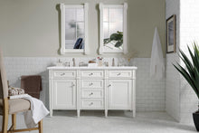 Load image into Gallery viewer, Brittany 60&quot; Bright White Double Vanity w/ 3 CM Arctic Fall Solid Surface Top James Martin Vanities