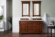 Load image into Gallery viewer, Brookfield 60&quot; Double Vanity, Warm Cherry w/ 3 CM Arctic Fall Solid Surface Top James Martin Vanities