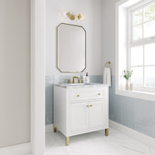 Load image into Gallery viewer, Chicago 30&quot; Single Vanity, Glossy White w/ 3CM Carrara Marble Top James Martin Vanities