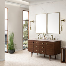 Load image into Gallery viewer, Bathroom Vanities Outlet Atlanta Renovate for LessAmberly 60&quot; Double Vanity, Mid-Century Walnut w/ 3CM Eternal Marfil Top