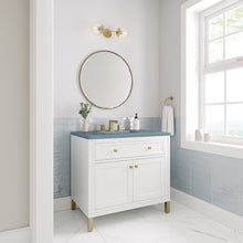Load image into Gallery viewer, Chicago 36&quot; Single Vanity, Glossy White w/ 3CM Cala Blue Top James Martin Vanities