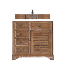 Load image into Gallery viewer, Savannah 36&quot; Single Vanity Cabinet, Driftwood, w/ 3 CM Classic White Quartz Top James Martin