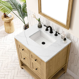 Bathroom Vanities Outlet Atlanta Renovate for LessBreckenridge 30" Single Vanity, Light Natural Oak w/ 3CM Ethereal Noctis Top