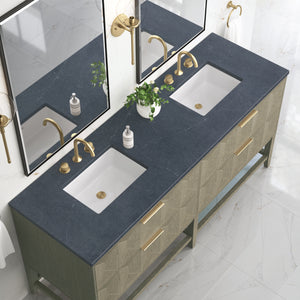 Bathroom Vanities Outlet Atlanta Renovate for LessEmmeline 72" Double Vanity, Pebble Oak w/ 3CM Charcoal Soapstone Top